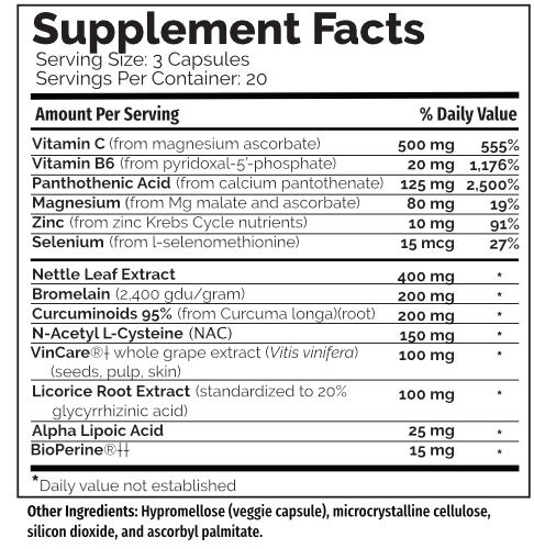 Allergy Support Plus Supplement Facts