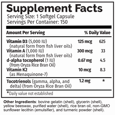 Vitamin D3 Supplement Facts