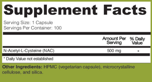 N-Acetyl-L-Cysteine (NAC) 500 mg (100 caps)-1730